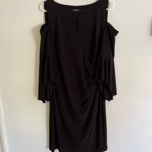 Black cold shoulder dress